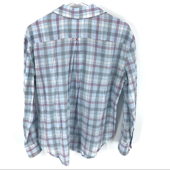 Elizabeth & James Carine Shirt Flannel Top Embellished Beaded Blue Size Small - Picture 5 of 9